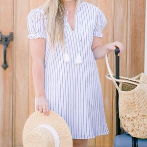 Sail to Sable Navy + White Stripe Mini Dress